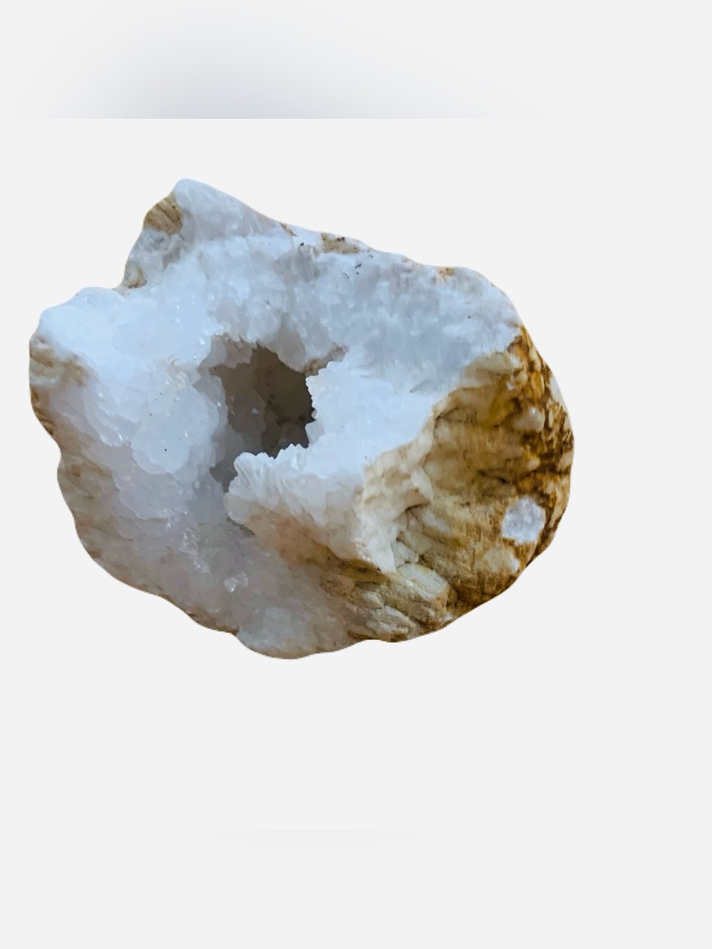 Restoration Hardware White Cream Quartz Geode Accent